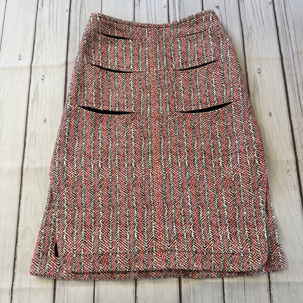 Carven Rose‎ Tweed skirt Size 38 Lined Pockets Women's